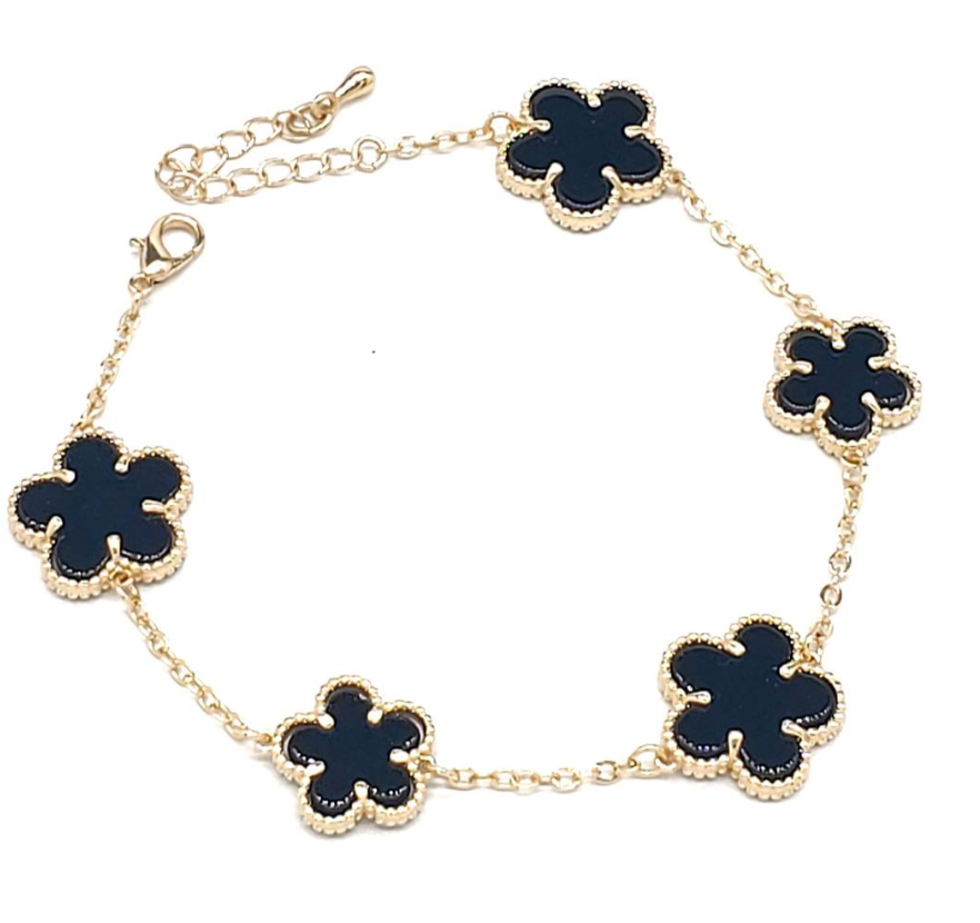 Flower Dark and Gold Bracelet