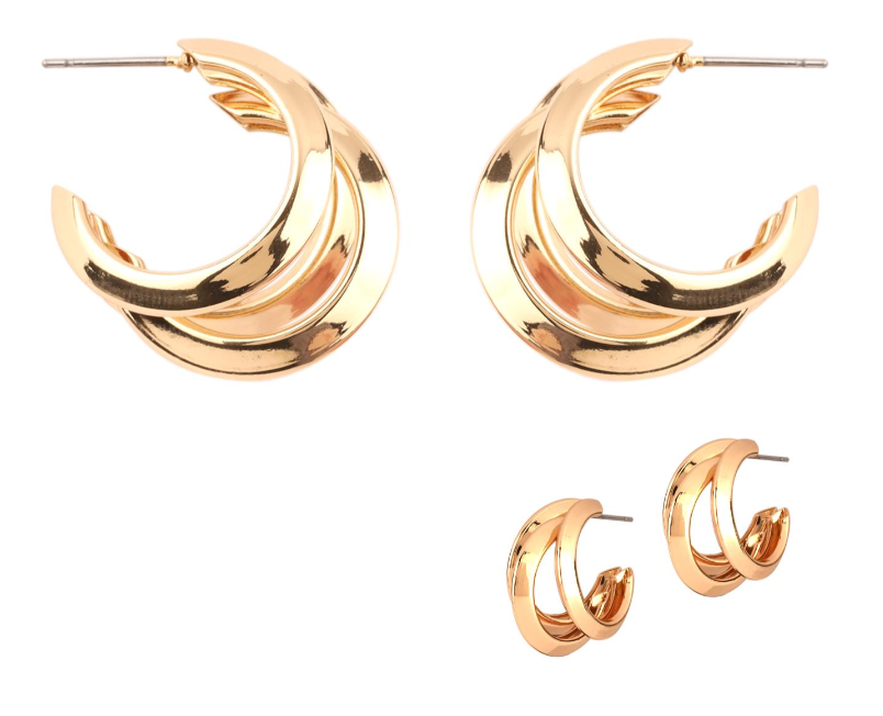 Hollow Hoop Gold Dipped
