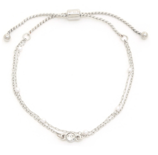 Pull Tie With Pearl Crystal Bracelet