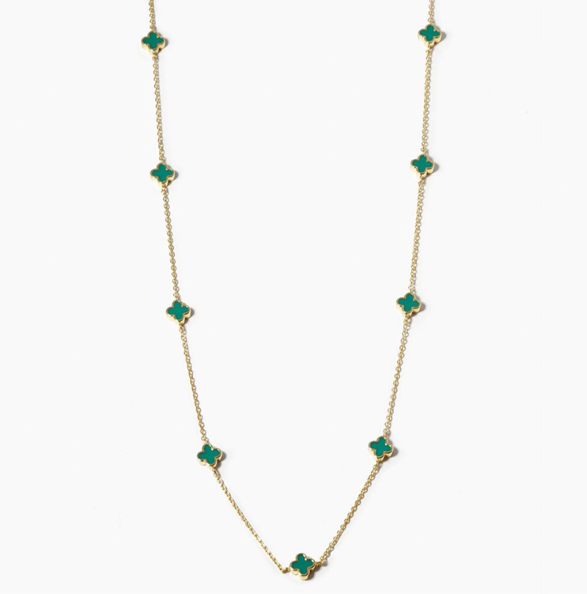 Tiffany Blue Cleef Charm Necklace