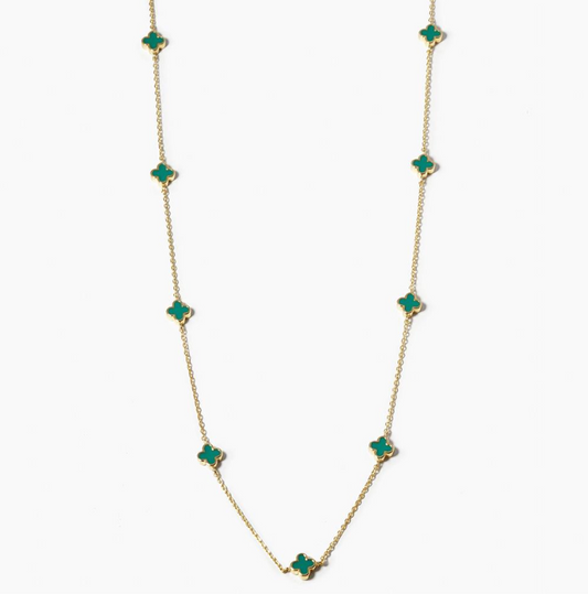 Tiffany Blue Cleef Charm Necklace